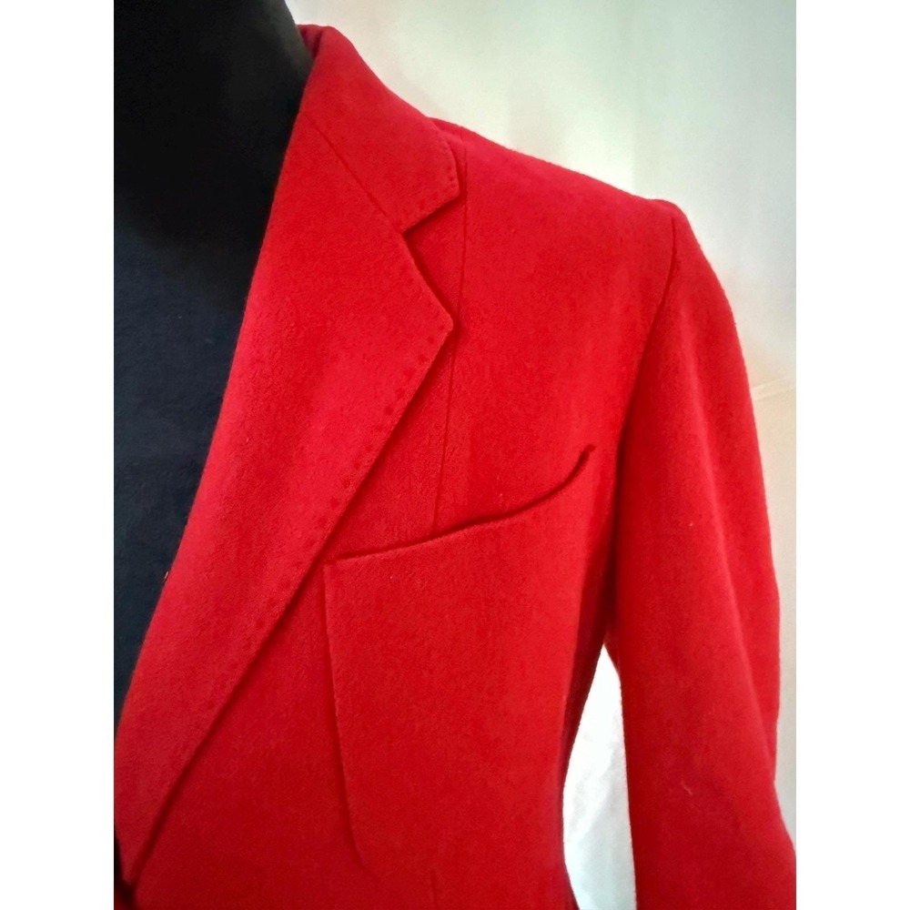 Vintage 100% Wool Hand-Tailored True Red Women's Blazer, Size L/XL